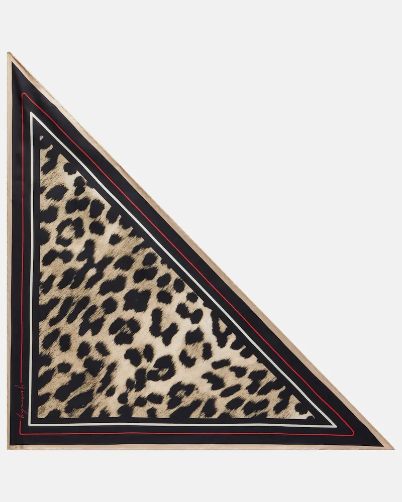 Givenchy Sciarpa in seta con stampa leopardata Beige
