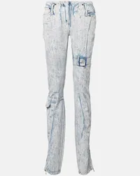 Acne Studios Jeans slim a vita bassa con stampa Blu