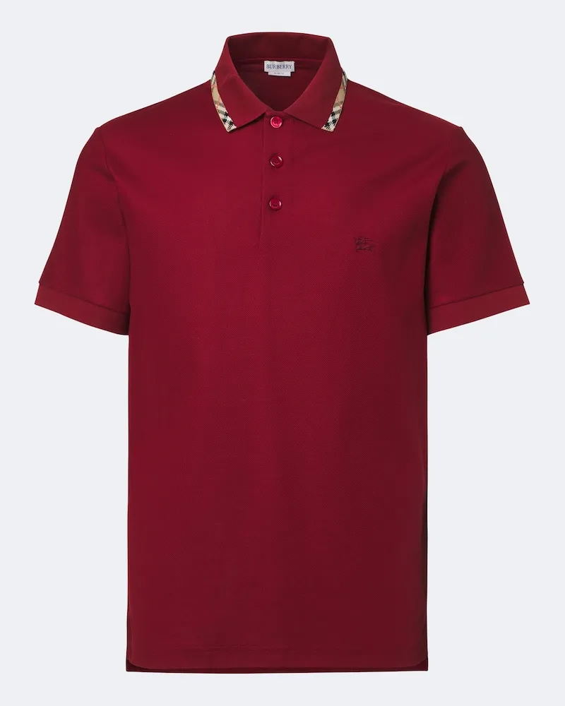 Burberry Polo Burberry Check in cotone piqué Rosso