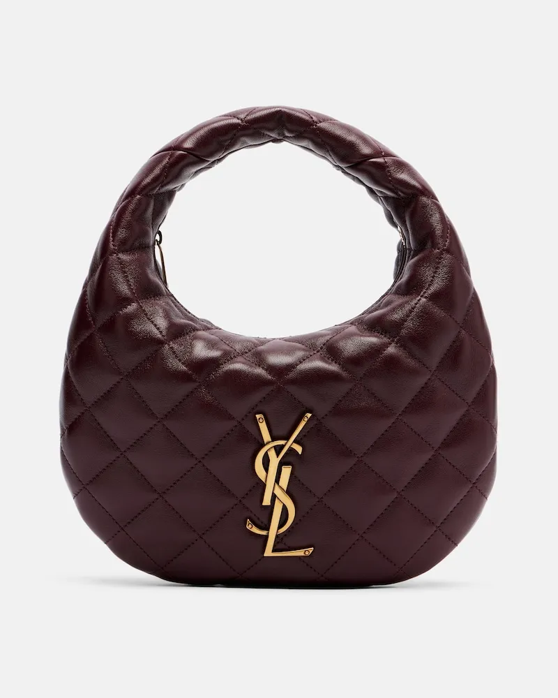 Saint Laurent Borsa a mano Icarino in pelle trapuntata Borgogna