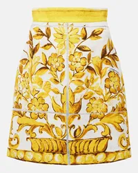 Dolce & Gabbana Minigonna Majolica in broccato Giallo