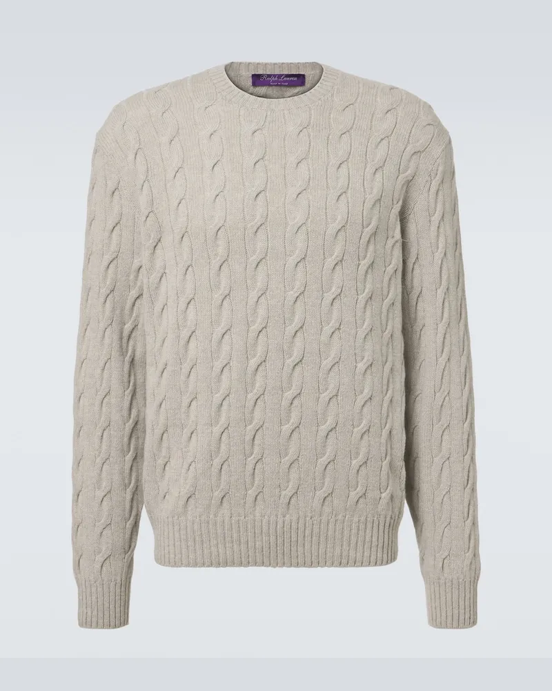 Ralph Lauren Pullover in cashmere a trecce Grigio