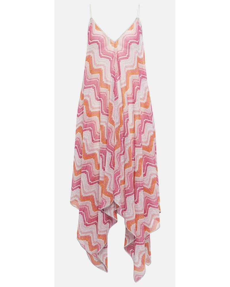 Missoni Abito lungo asimmetrico in lamÃ Rosa