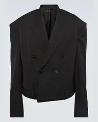 Balenciaga Blazer doppiopetto in lana Nero