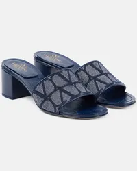 Valentino Garavani Sandali in denim Toile Iconographe Blu