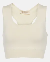 Loro Piana Top cropped in misto cashmere Bianco