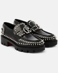 Christian Louboutin Mocassini CL Moc Lug Spikes in pelle Nero