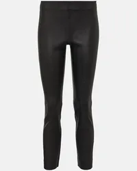 Vince Pantaloni slim cropped in pelle Nero