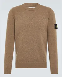 Stone Island Pullover Compass in misto lana Marrone