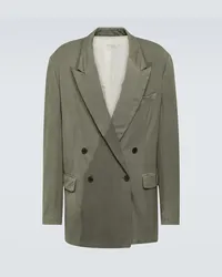 Dries van Noten Blazer oversize in misto lana Grigio