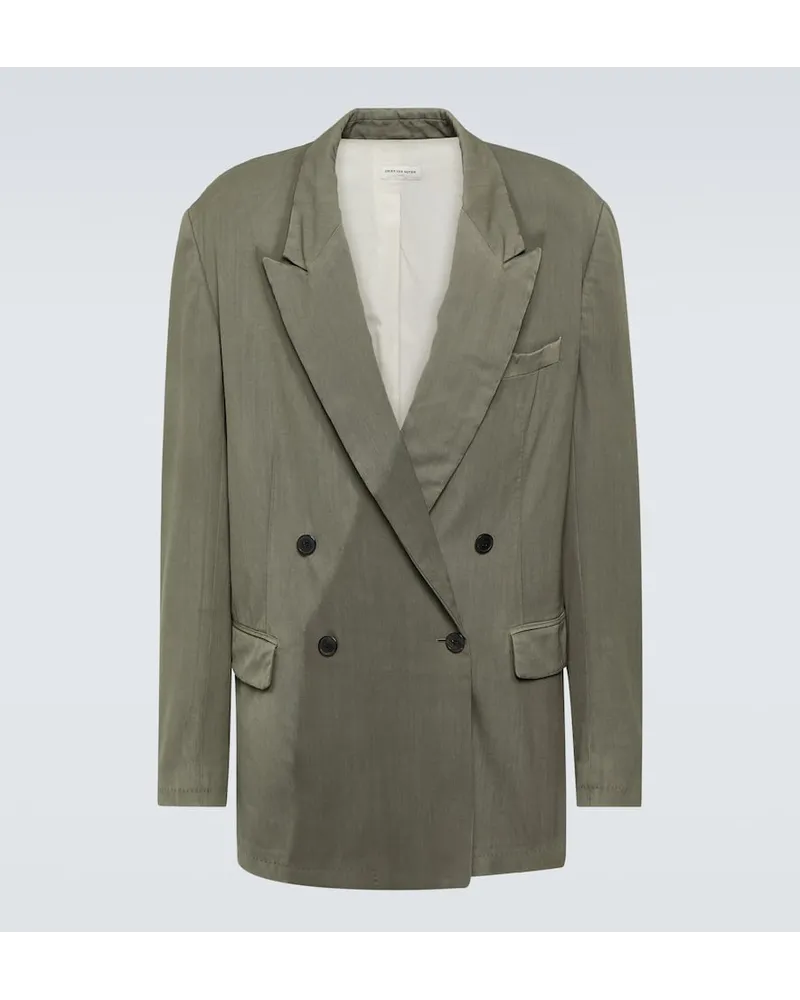 Dries van Noten Blazer oversize in misto lana Grigio