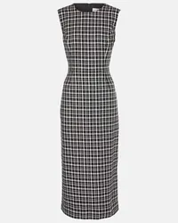 Carolina Herrera New York Abito midi in tweed Nero