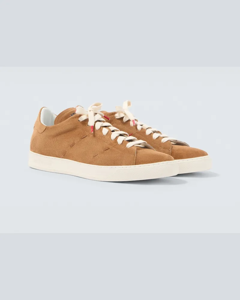 Kiton Sneakers in suede Marrone
