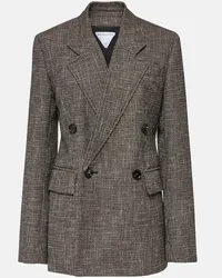 Bottega Veneta Blazer doppiopetto in misto lana Neutro