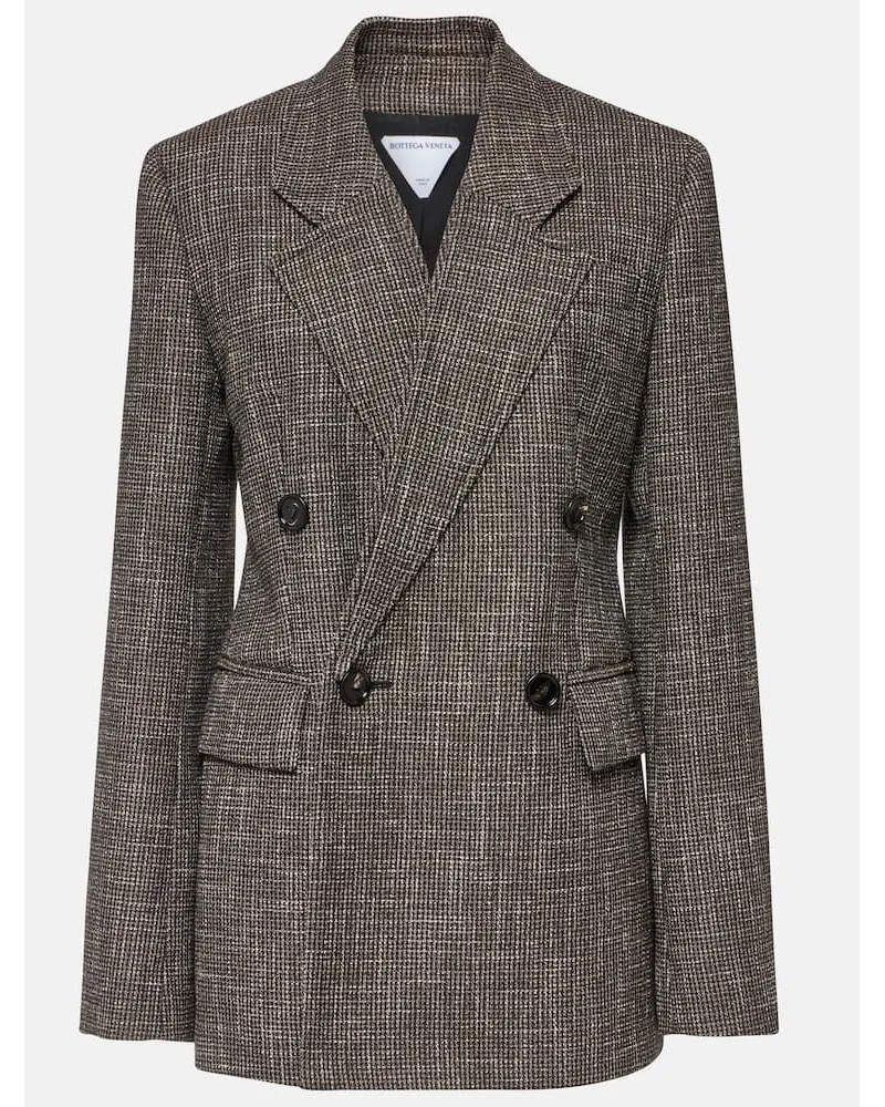 Bottega Veneta Blazer doppiopetto in misto lana Neutro