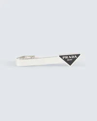 Prada Fermacravatta in argento sterling con logo Argento