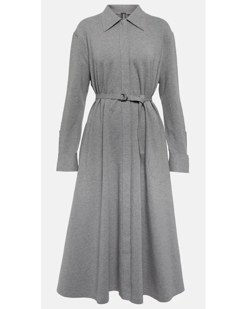 Norma Kamali Abito midi in spugna con cintura Grigio