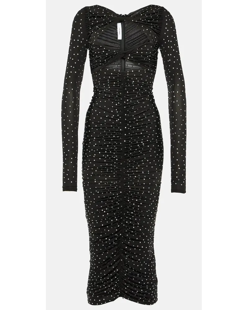 Alex Perry Abito midi in jersey con cut-out Nero