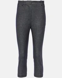 Magda Butrym Pantaloni cropped in cotone e lana Blu