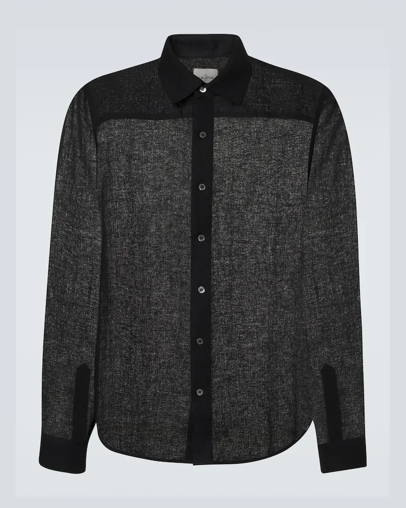 Le Kasha 1918 Camicia Dewas in lino Nero
