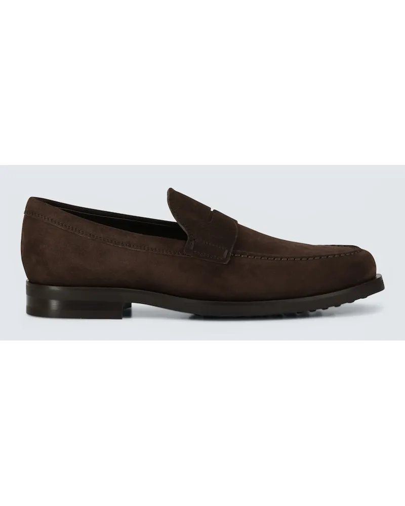 TOD'S Mocassini in suede Marrone