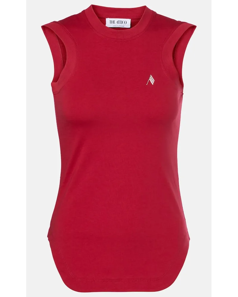 ATTICO Tank top Reese in jersey di cotone Rosso