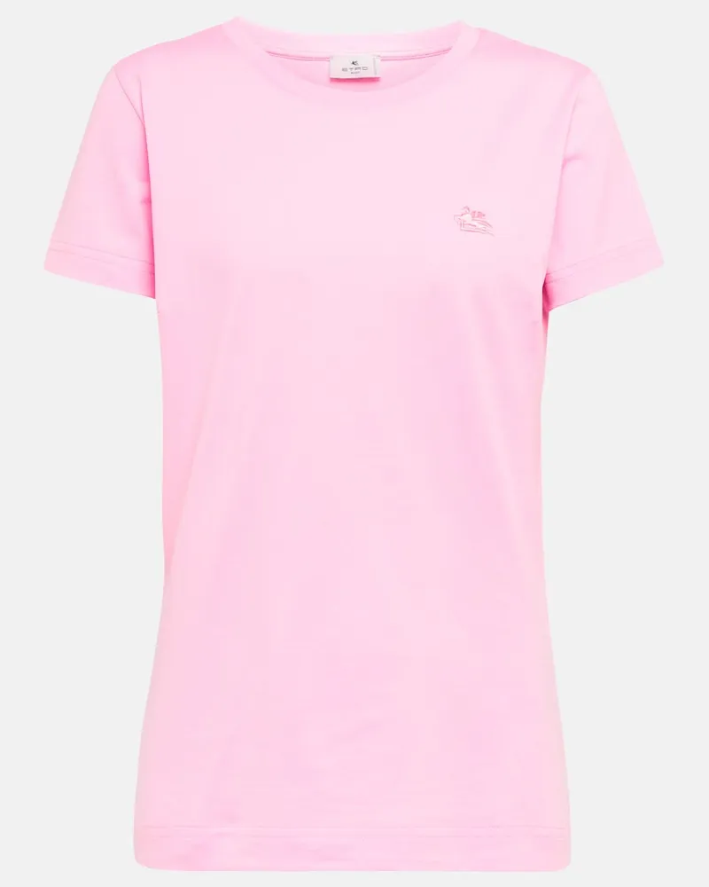 Etro T-shirt in jersey di cotone Rosa