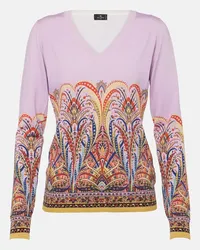 Etro Pullover in misto seta con stampa Rosa