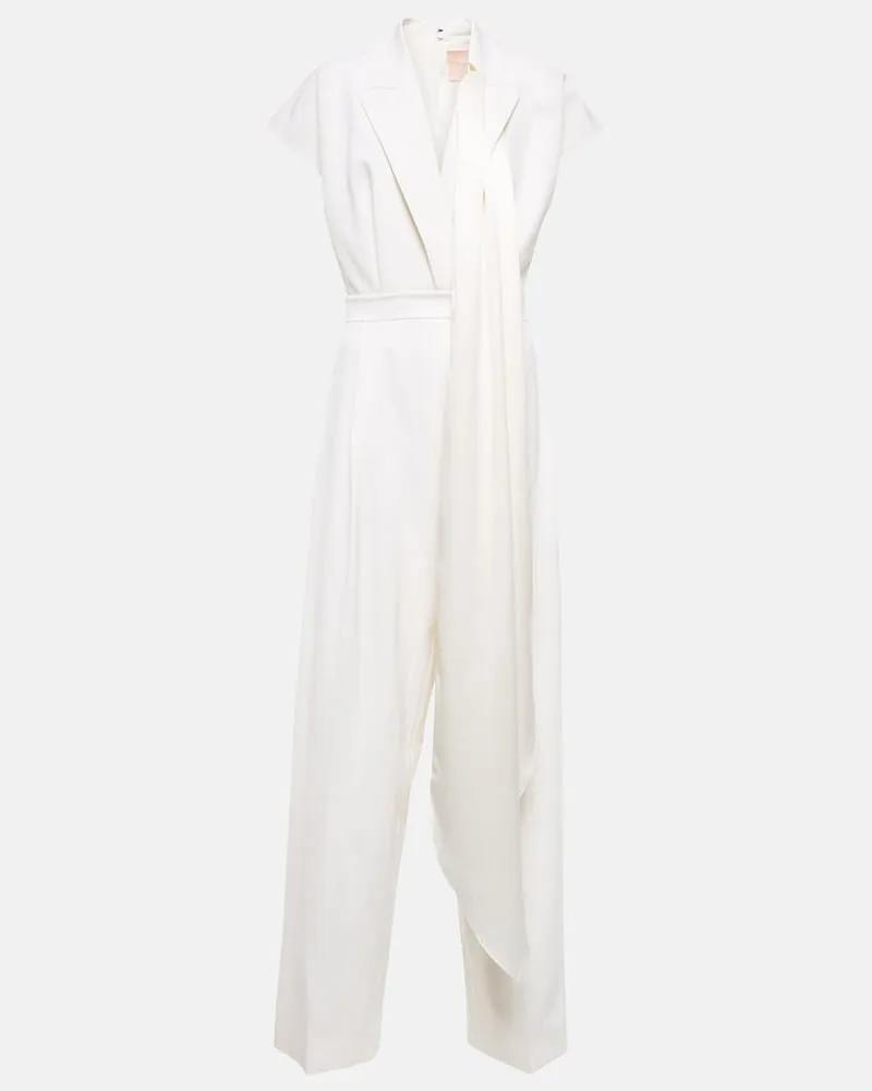 Roksanda Ilincic Bridal - Jumpsuit in lana e seta Bianco