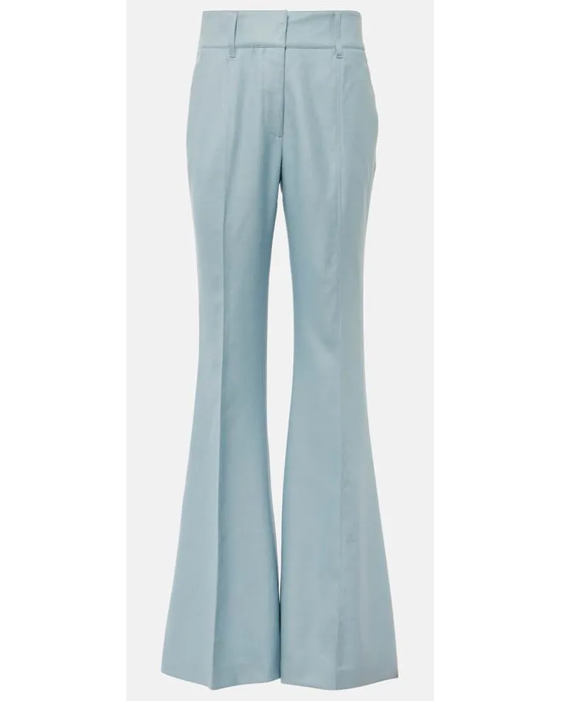 Gabriela Hearst Pantaloni flared Rhein in seta e lana Blu