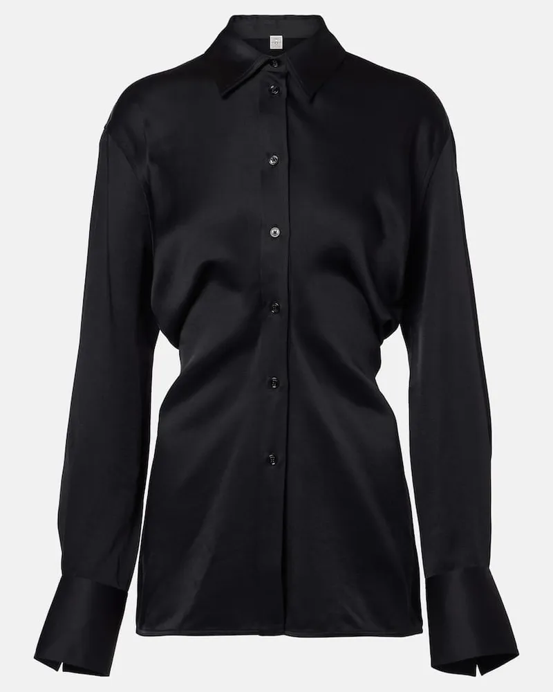 Totême Camicia Slouch in raso Nero