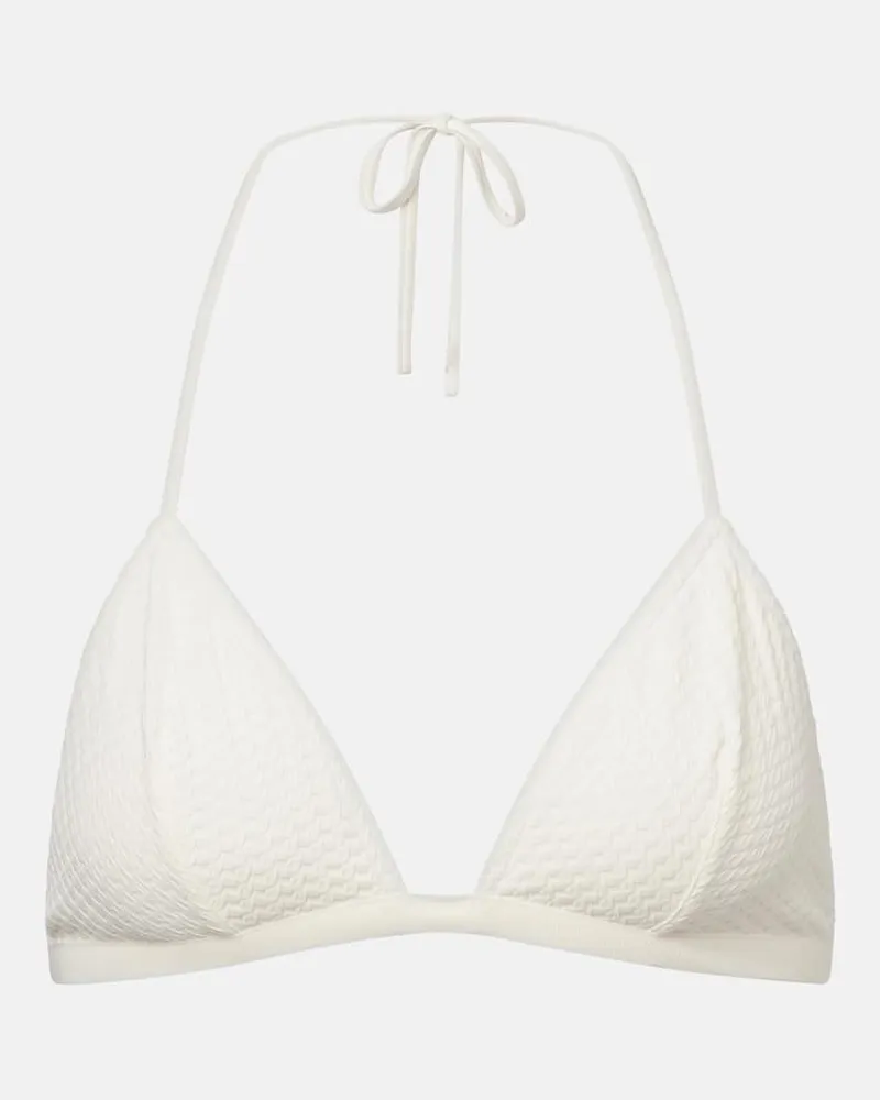 Eres Top bikini Extra in jacquard Bianco