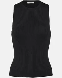 Vince Tank top in maglia a coste Nero