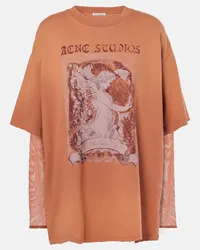 Acne Studios T-shirt Edra in cotone e mesh Rosso