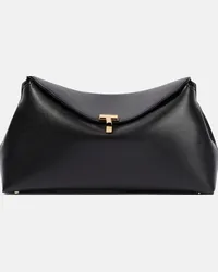 Totême Clutch T-Lock Small in pelle Nero