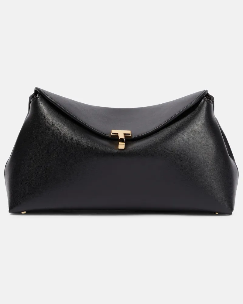 Totême Clutch T-Lock Small in pelle Nero