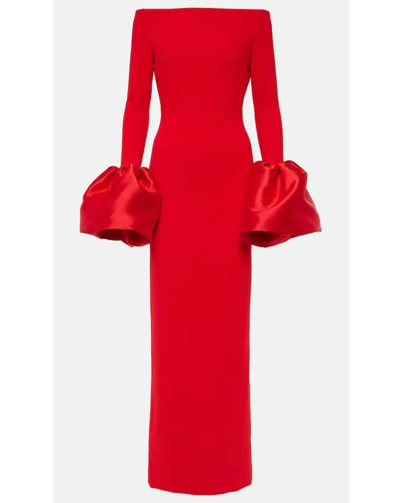 Solace London Abito lungo Talia in crÃªpe Rosso