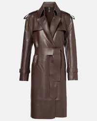 Norma Kamali Trench in similpelle Marrone