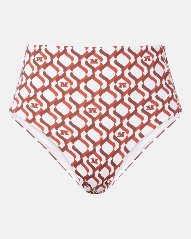 Max Mara Slip bikini Stilla a vita alta con stampa Rosso