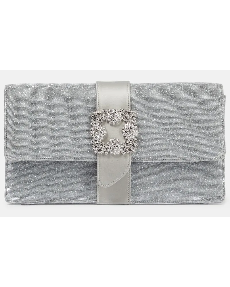 Manolo Blahnik Clutch Capri Glitter con cristalli Metallizzato