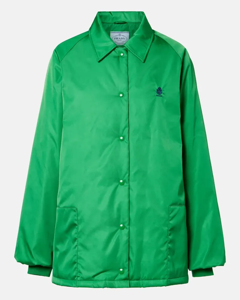 Prada Giacca blouson oversize in Re-Nylon Verde