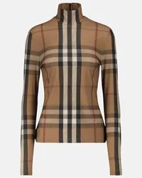 Burberry Lupetto in jersey Vintage Check Marrone