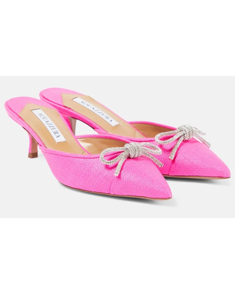 Aquazzura Mules Parisina 50 con cristalli Rosa