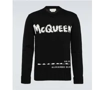Pullover McQueen Graffiti in cotone
