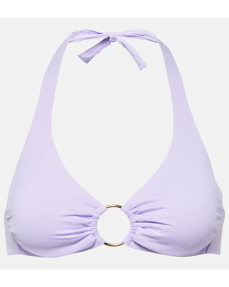 Melissa Odabash Top bikini Brussels con scollo all'americana Viola