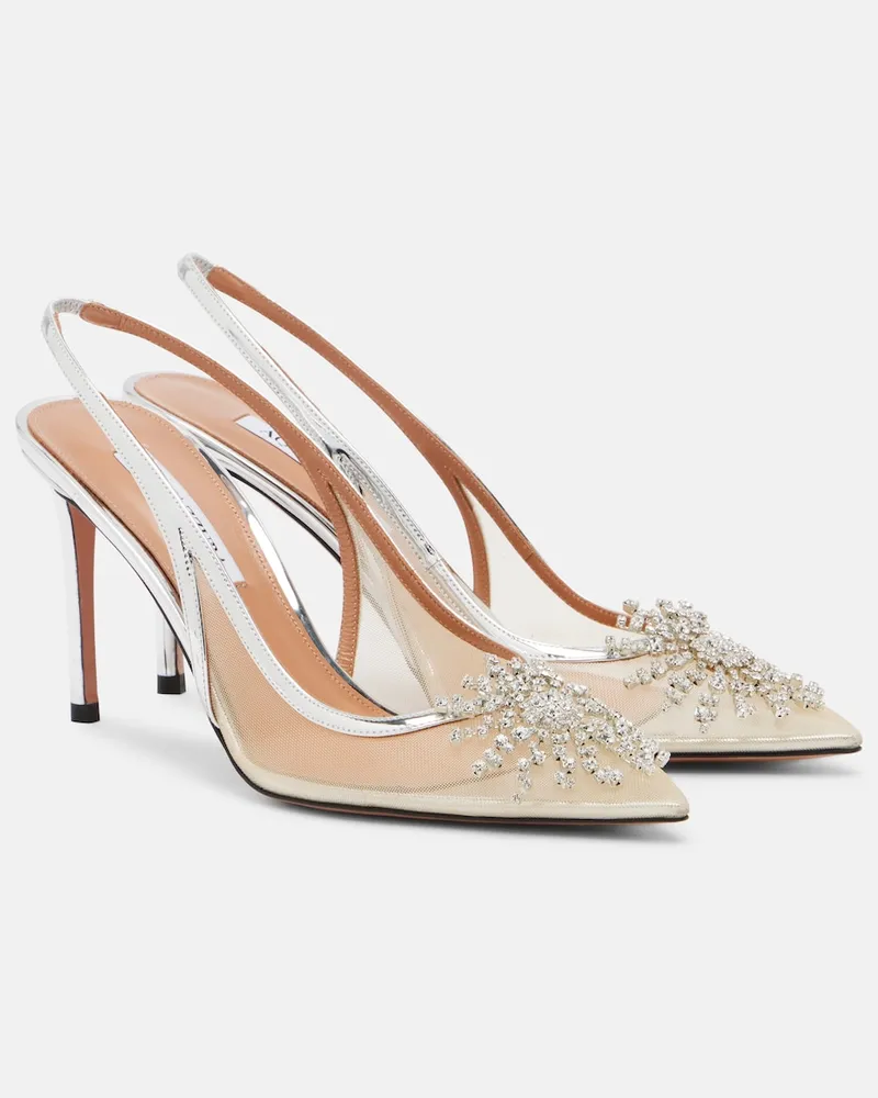 Aquazzura Pumps slingback Firework con cristalli Argento