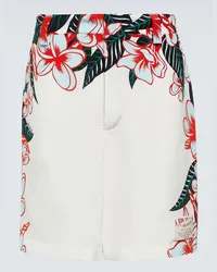 Valentino Garavani Shorts in seta con stampa Bianco