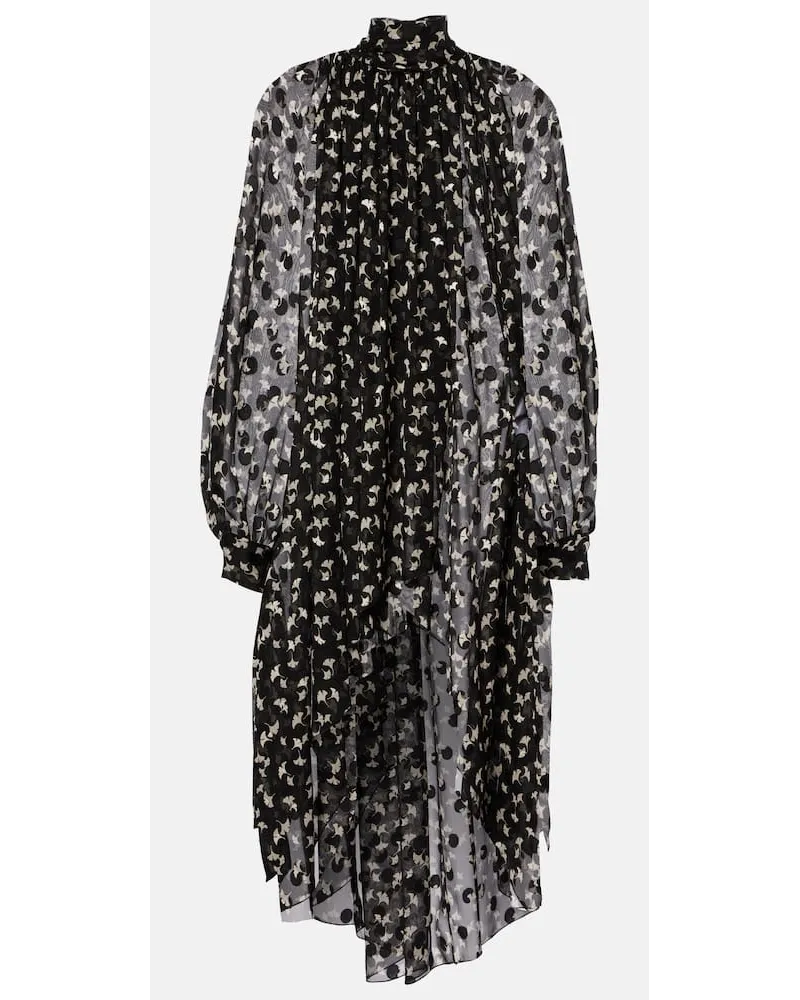 Chloé ChloÃ© Abito midi in chiffon di seta Nero