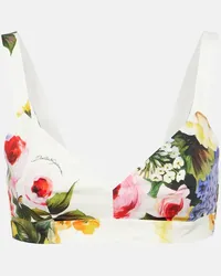 Dolce & Gabbana Top bralette in cotone con stampa floreale Multicolore