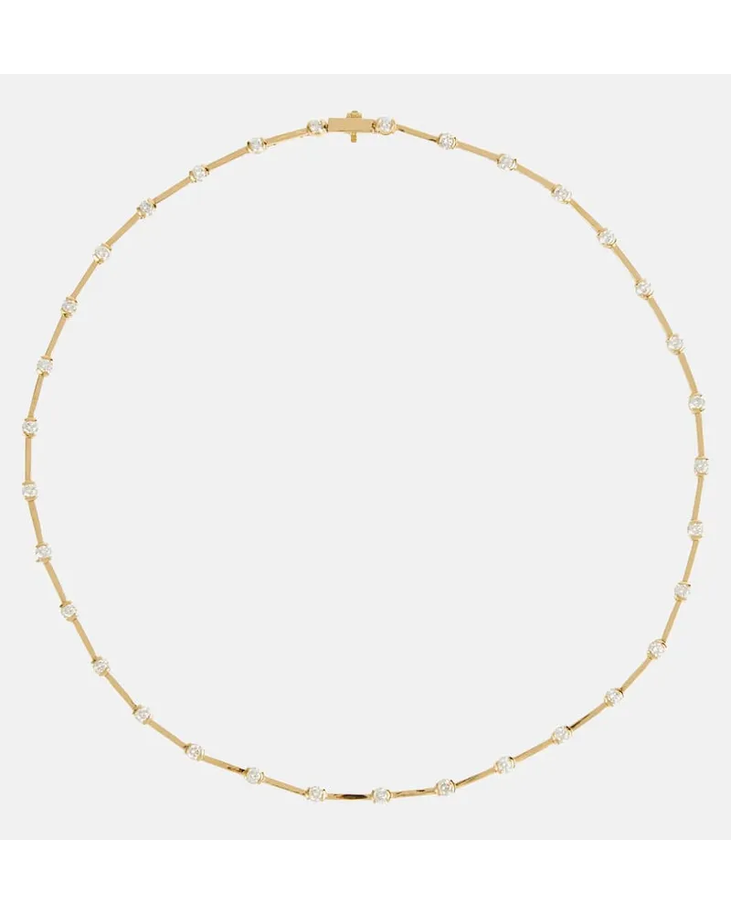 Melissa Kaye Collana Zea Linked in oro 18kt con diamanti Metallizzato